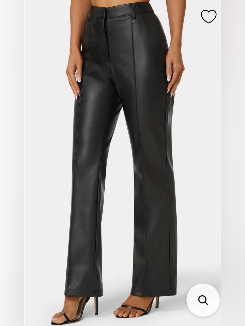 bebe Black Faux Leather Boot-Cut Pants